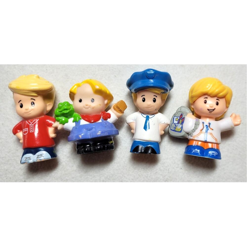 Fisher Price Little People Eddie Lot 4 Pc Pilot Frog Sit With Me School Bus